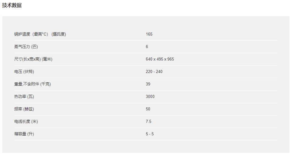 SGV6/5蒸汽清洗和幹濕吸塵二合一（yī）技術（shù）參數